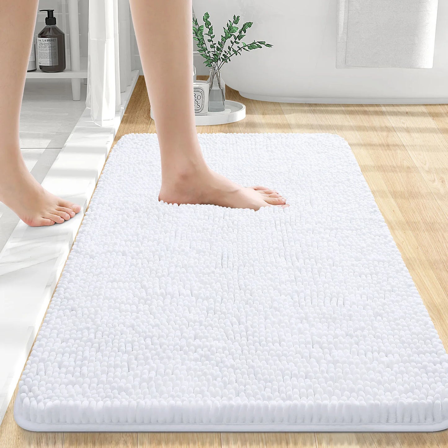 Luxury bathroom rugs are extremely soft (thick, absorbent, non-slip, and washable)