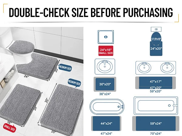 Luxury bathroom rugs are extremely soft (thick, absorbent, non-slip, and washable)