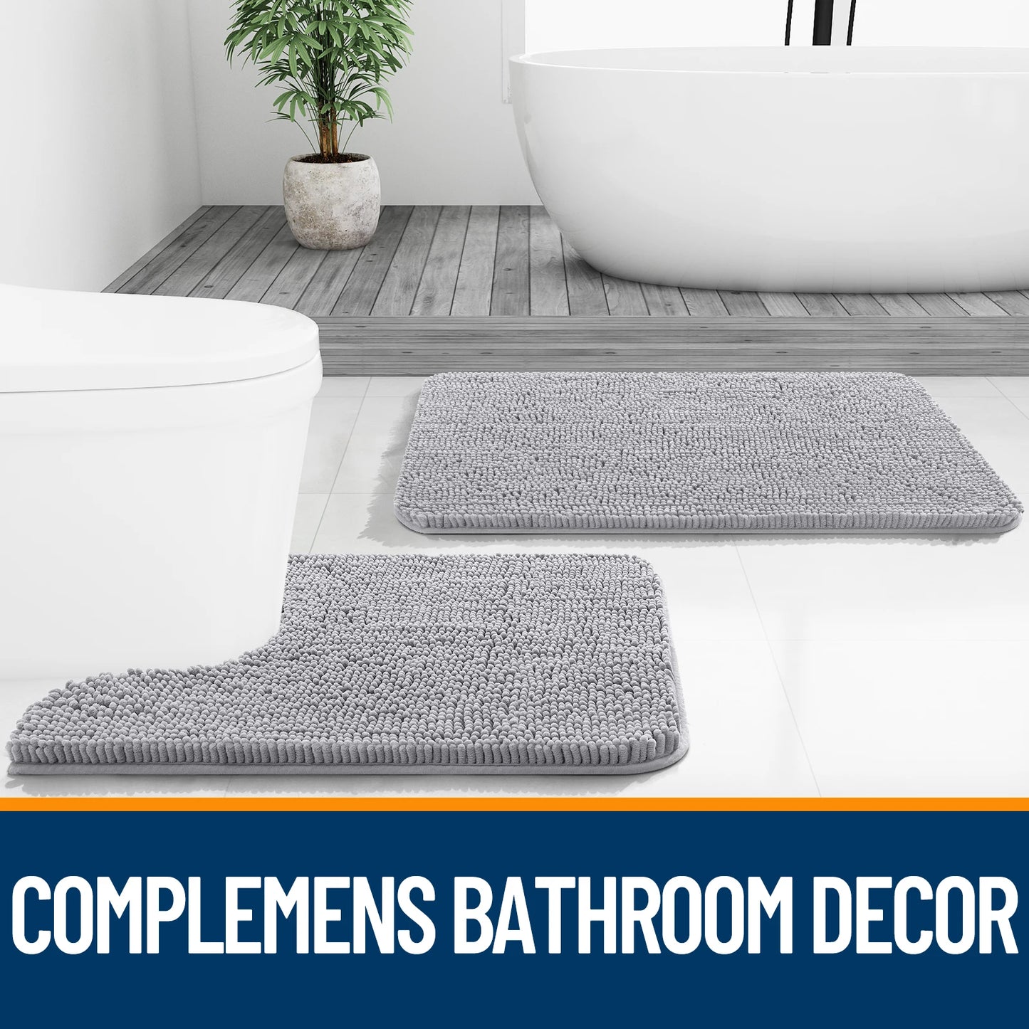 Luxury bathroom rugs are extremely soft (thick, absorbent, non-slip, and washable)