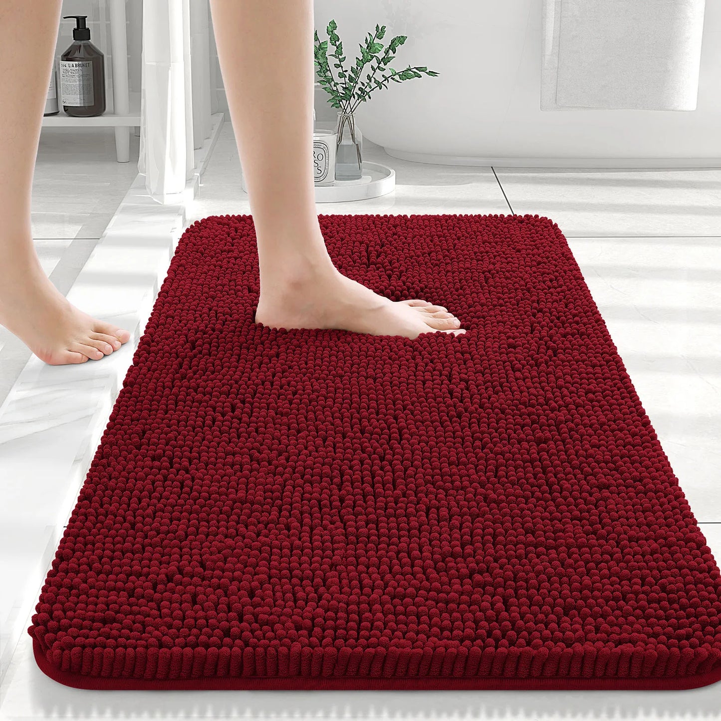 Luxury bathroom rugs are extremely soft (thick, absorbent, non-slip, and washable)