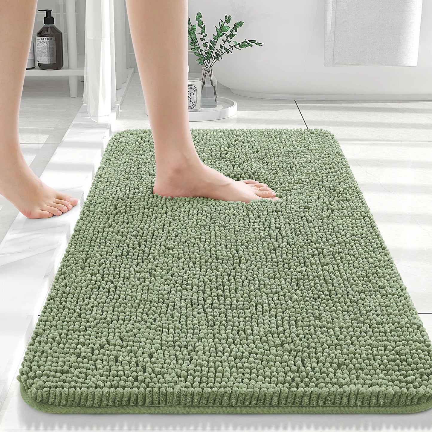 Luxury bathroom rugs are extremely soft (thick, absorbent, non-slip, and washable)