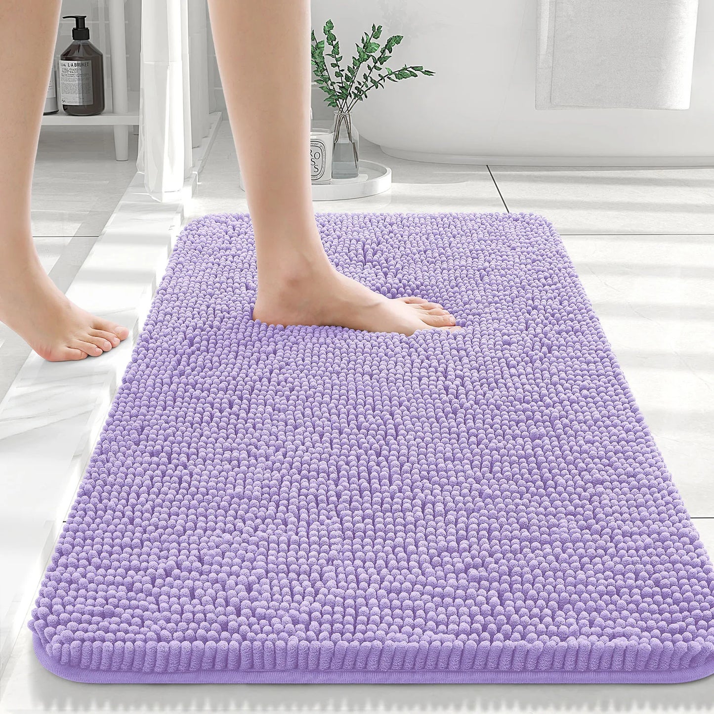 Luxury bathroom rugs are extremely soft (thick, absorbent, non-slip, and washable)