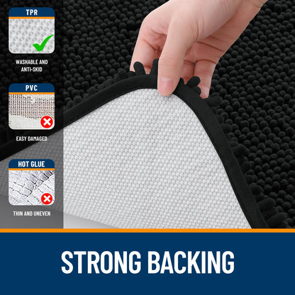 Luxury bathroom rugs are extremely soft (thick, absorbent, non-slip, and washable)