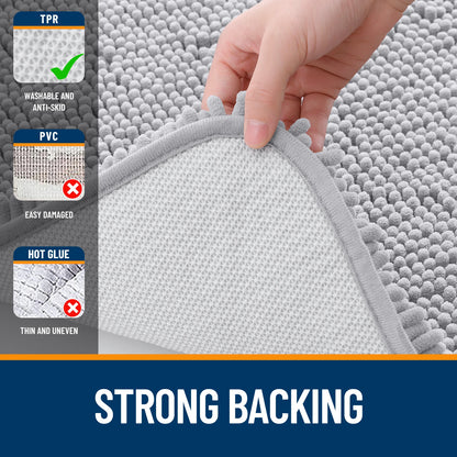 Luxury bathroom rugs are extremely soft (thick, absorbent, non-slip, and washable)