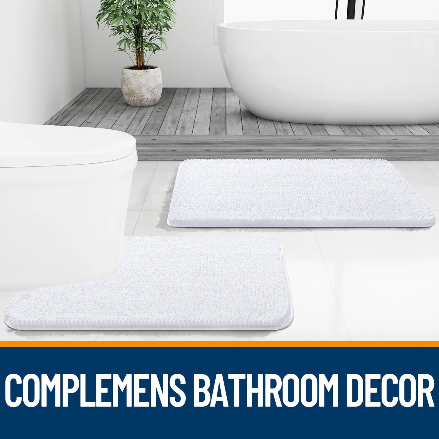 Luxury bathroom rugs are extremely soft (thick, absorbent, non-slip, and washable)