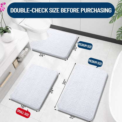 Luxury bathroom rugs are extremely soft (thick, absorbent, non-slip, and washable)