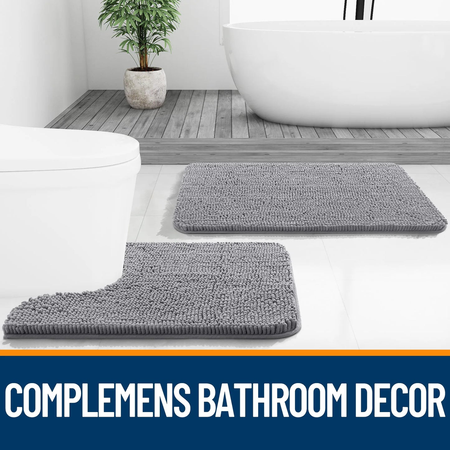 Luxury bathroom rugs are extremely soft (thick, absorbent, non-slip, and washable)