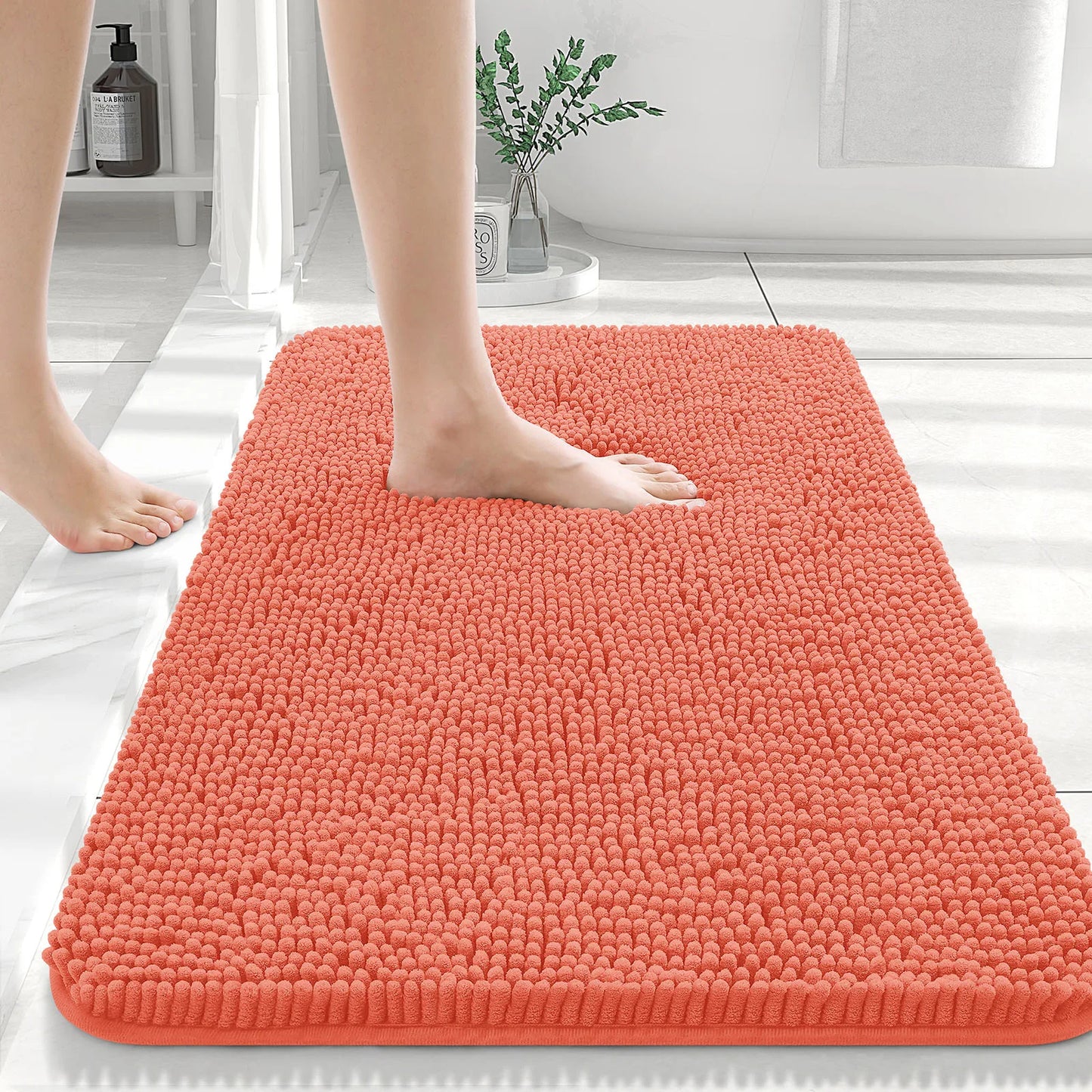 Luxury bathroom rugs are extremely soft (thick, absorbent, non-slip, and washable)