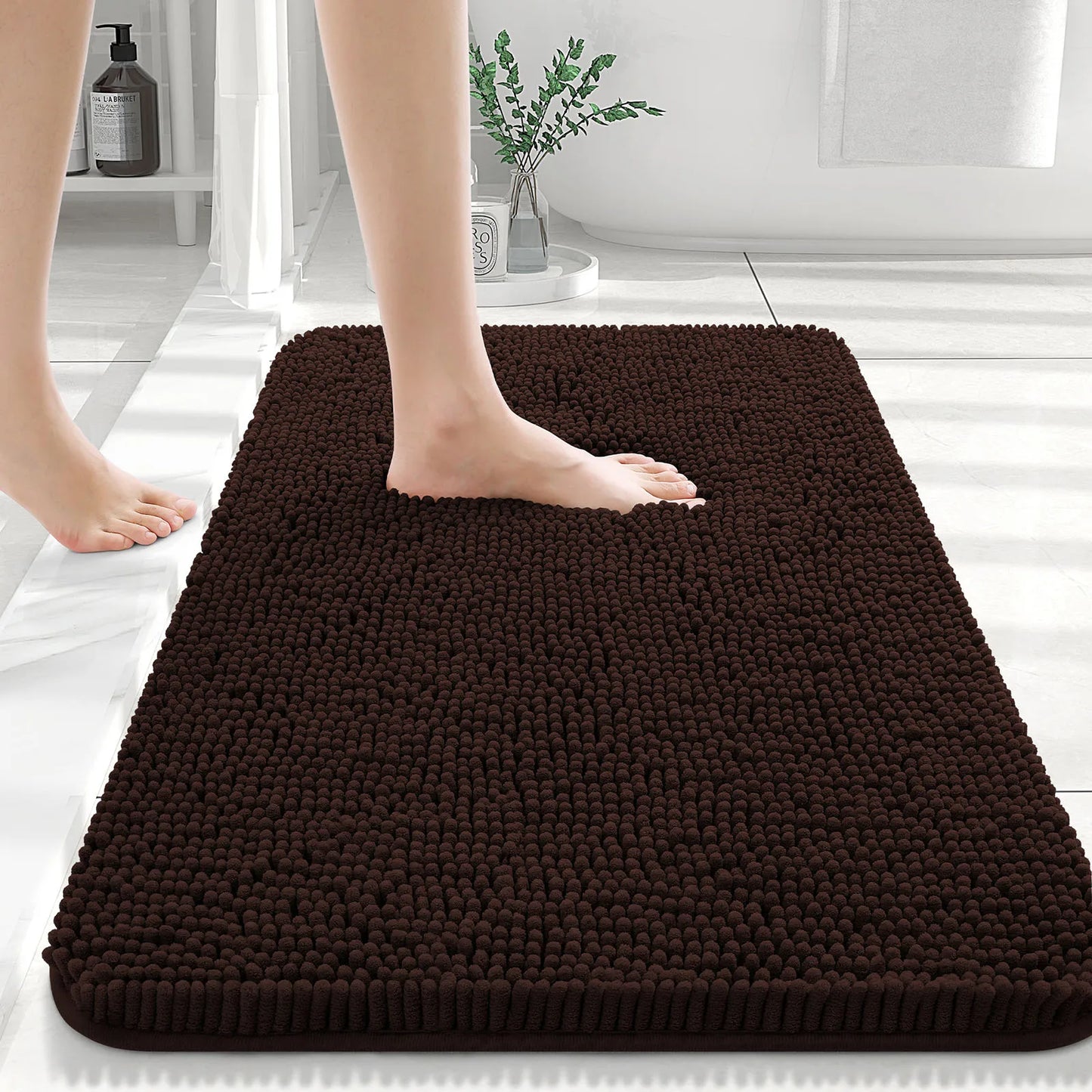 Luxury bathroom rugs are extremely soft (thick, absorbent, non-slip, and washable)